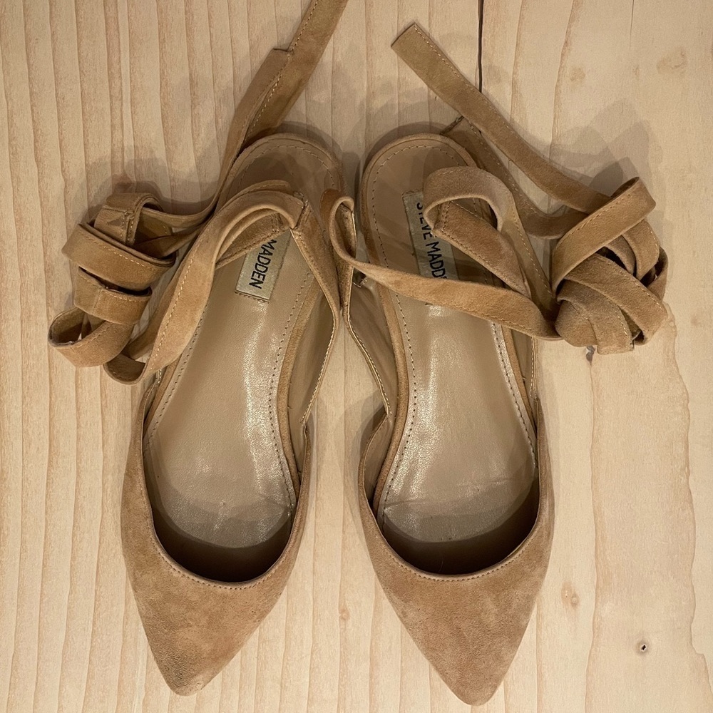 Steve Madden Lace-Up Flat Suede Mules